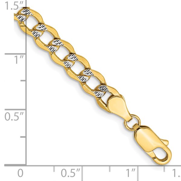 14k 5.2mm Semi-solid with Rhodium Pav? Curb Chain - Image 2