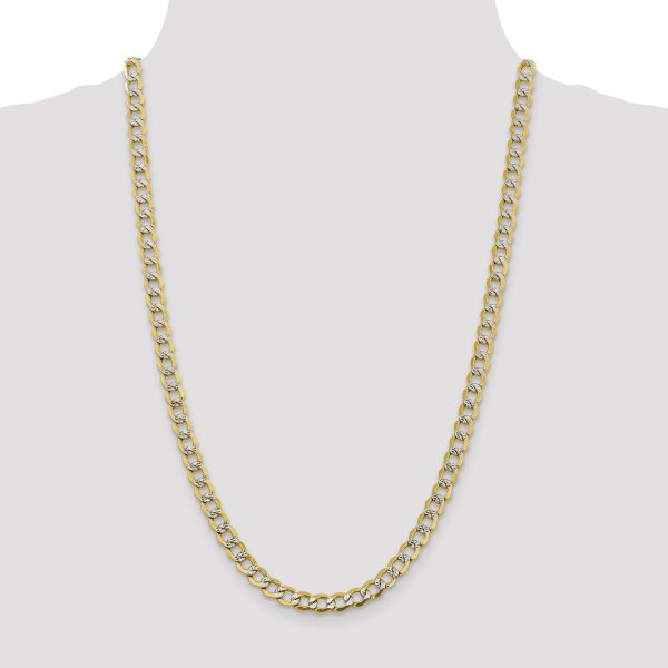 14k 6.75mm Semi-solid with Rhodium Pav? Curb Chain - Image 2