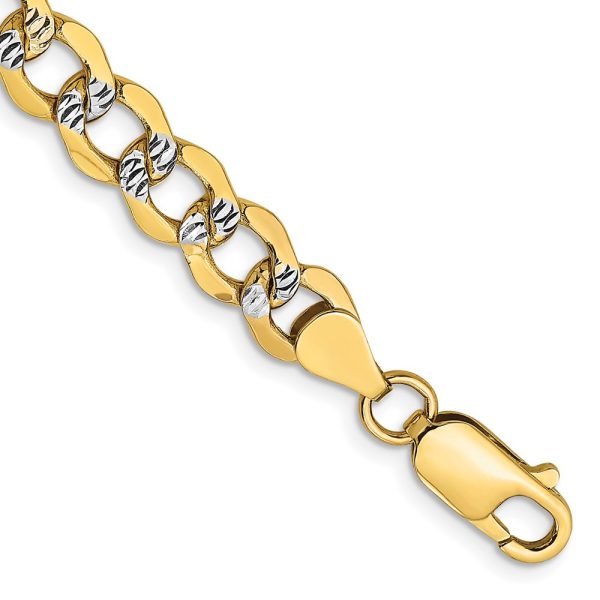 14k 6.75mm Semi-solid with Rhodium Pav? Curb Chain