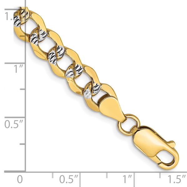 14k 6.75mm Semi-solid with Rhodium Pav? Curb Chain - Image 2