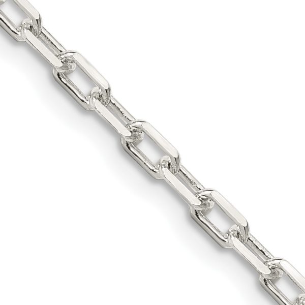 Sterling Silver 2.9mm Diamond-cut Long Link Cable Chain