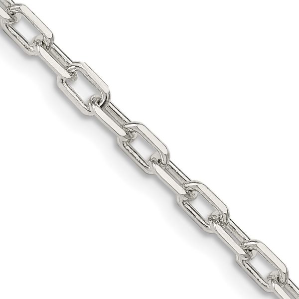 Sterling Silver 3.75mm Diamond-cut Long Link Cable Chain