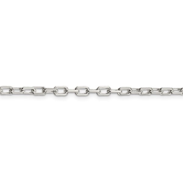 Sterling Silver 3.75mm Diamond-cut Long Link Cable Chain - Image 2