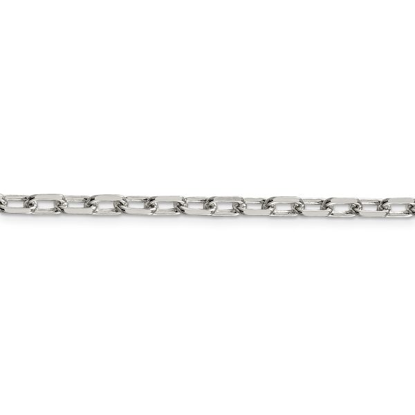 Sterling Silver 4.5mm Diamond-cut Long Link Cable Chain - Image 2