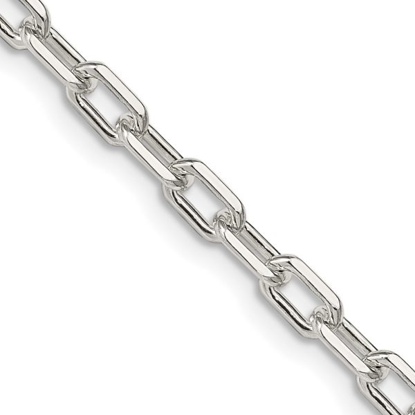 Sterling Silver 4.5mm Diamond-cut Long Link Cable Chain