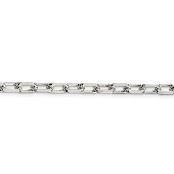 Sterling Silver 5.75mm Diamond-cut Long Link Cable Chain - Image 2