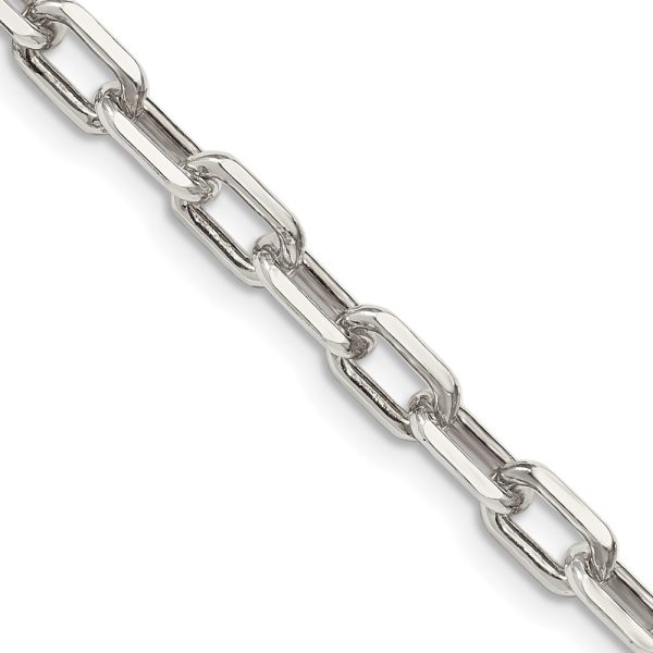 Sterling Silver 5.75mm Diamond-cut Long Link Cable Chain