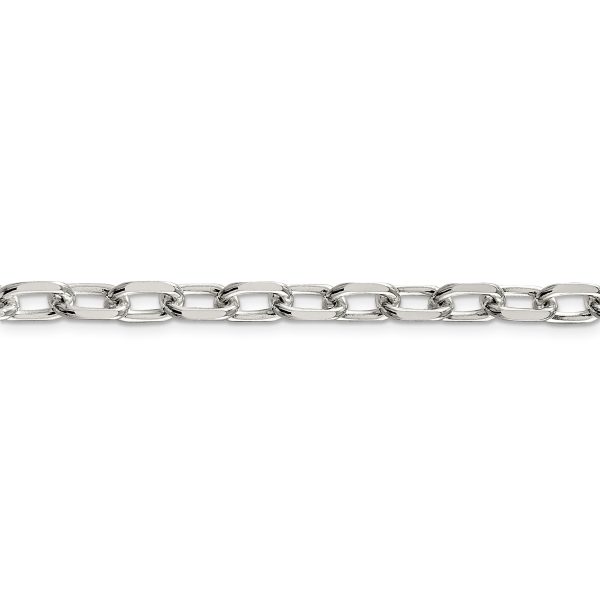 Sterling Silver 6.65mm Diamond-cut Long Link Cable Chain - Image 2