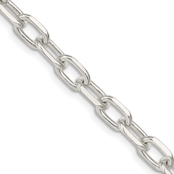 Sterling Silver 6.65mm Diamond-cut Long Link Cable Chain