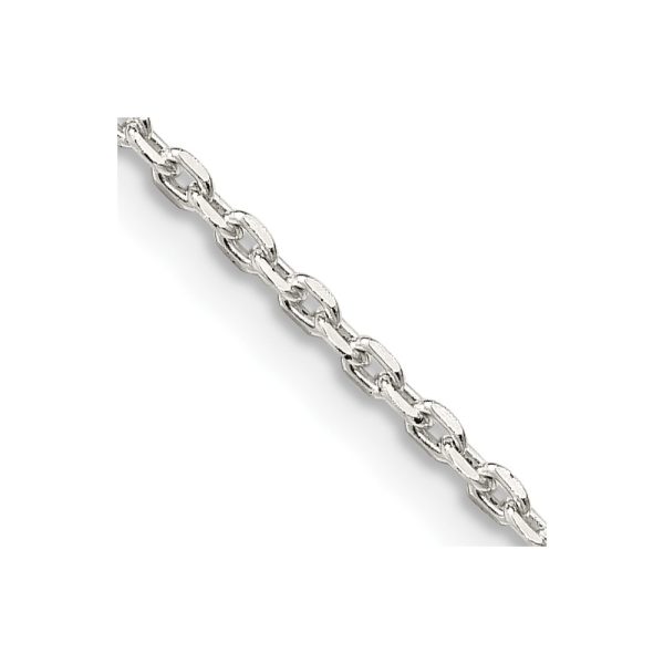 Sterling Silver 1.5mm Beveled Oval Cable Chain w/4in ext.