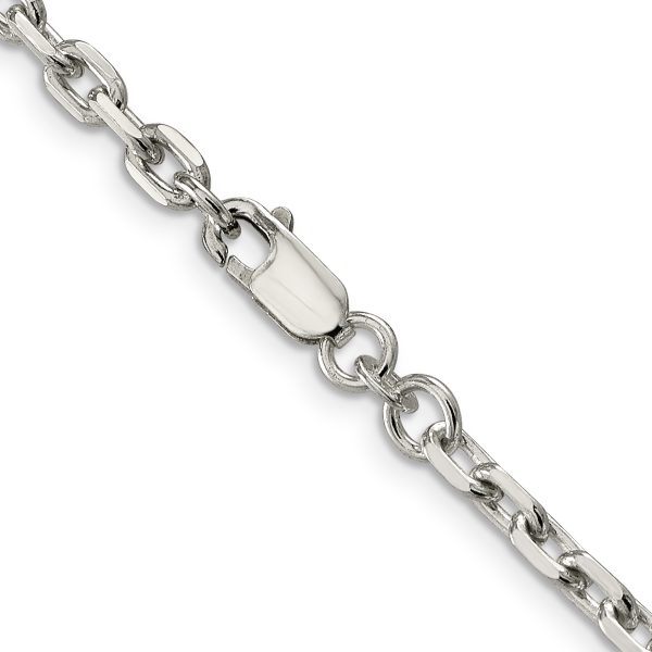 Sterling Silver 3.95mm Beveled Oval Cable Chain - Image 3