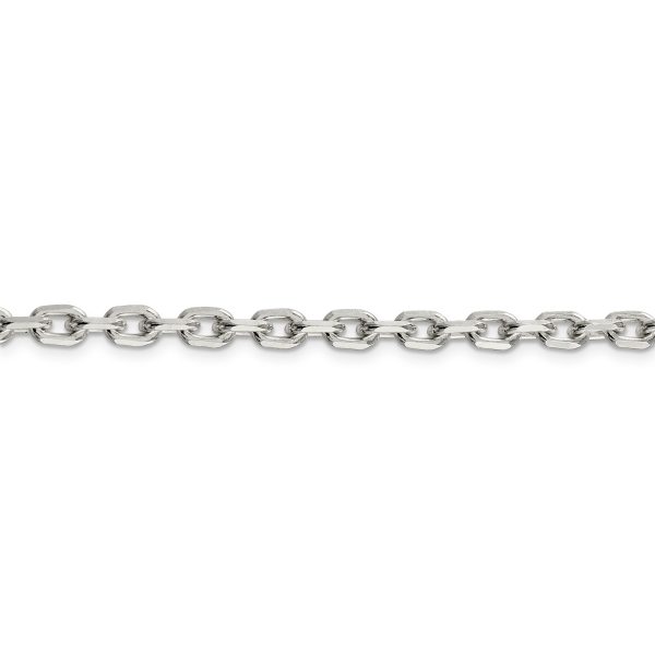 Sterling Silver 4.9mm Beveled Oval Cable Chain - Image 2