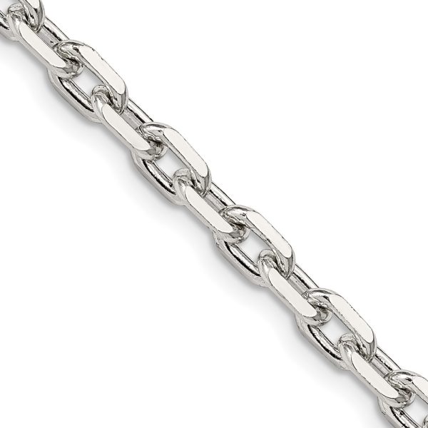 Sterling Silver 4.9mm Beveled Oval Cable Chain