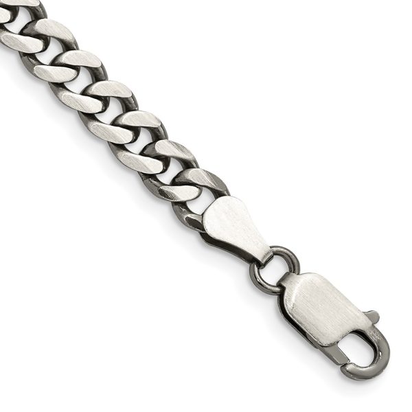 Sterling Silver Antiqued 6.0mm Curb Chain