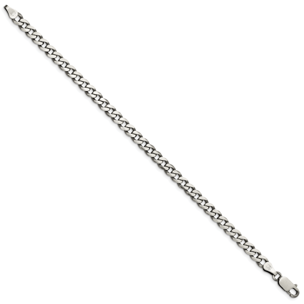 Sterling Silver Antiqued 6.0mm Curb Chain - Image 2