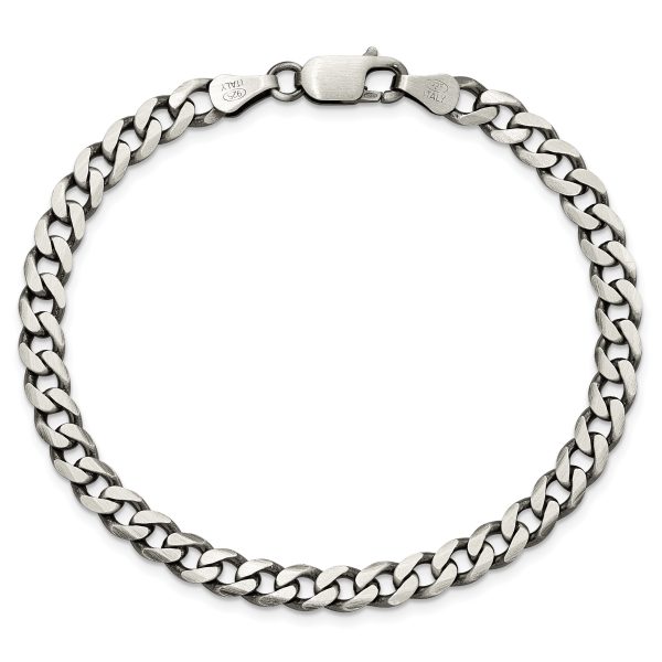 Sterling Silver Antiqued 6.0mm Curb Chain - Image 3