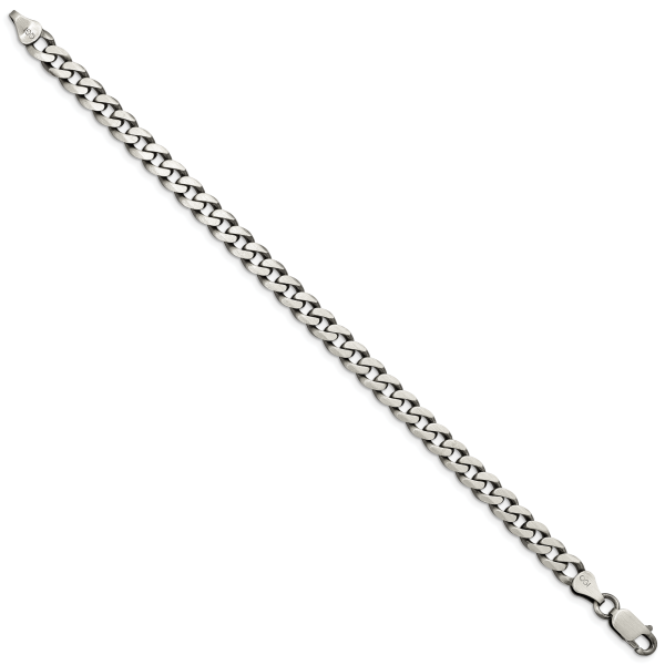 Sterling Silver Antiqued 6.5mm Curb Chain - Image 2