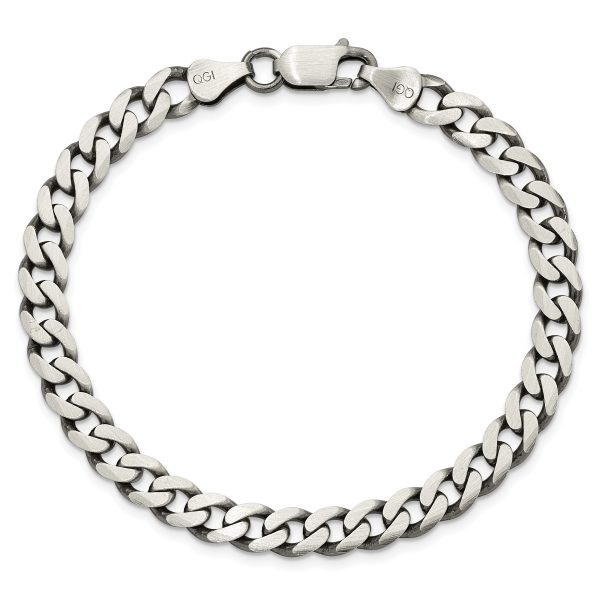 Sterling Silver Antiqued 6.5mm Curb Chain - Image 3