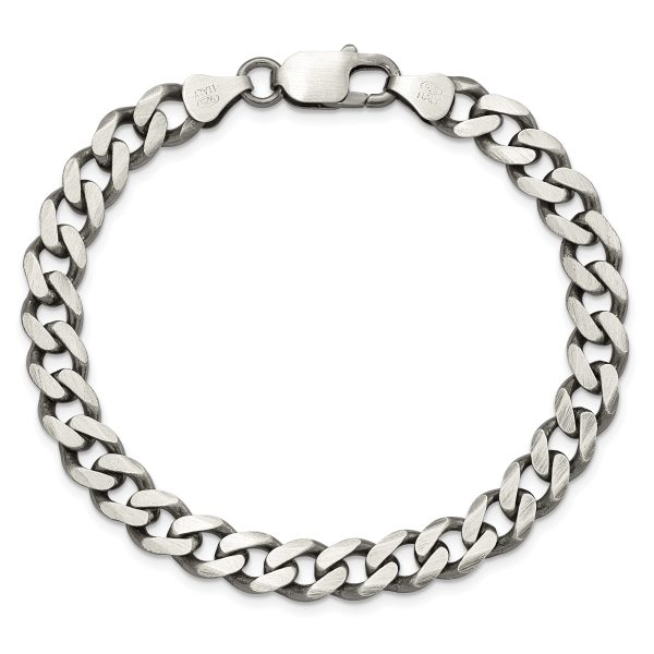 Sterling Silver Antiqued 7.5mm Curb Chain - Image 3