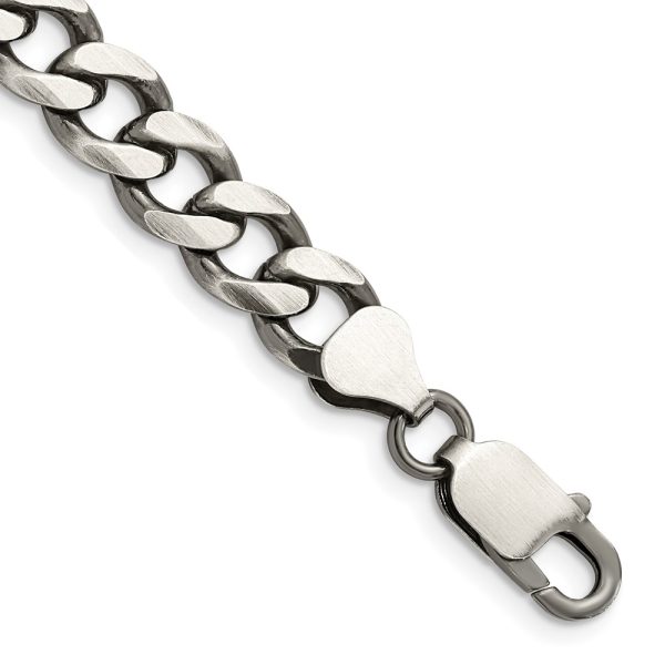 Sterling Silver Antiqued 7.5mm Curb Chain