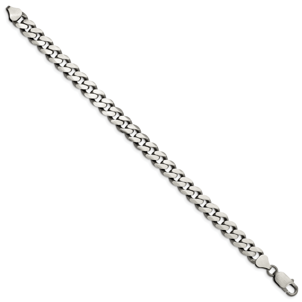 Sterling Silver Antiqued 9.3mm Curb Chain - Image 2