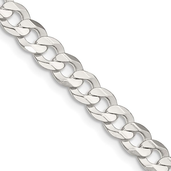 Sterling Silver 5.65mm Concave Beveled Curb Chain