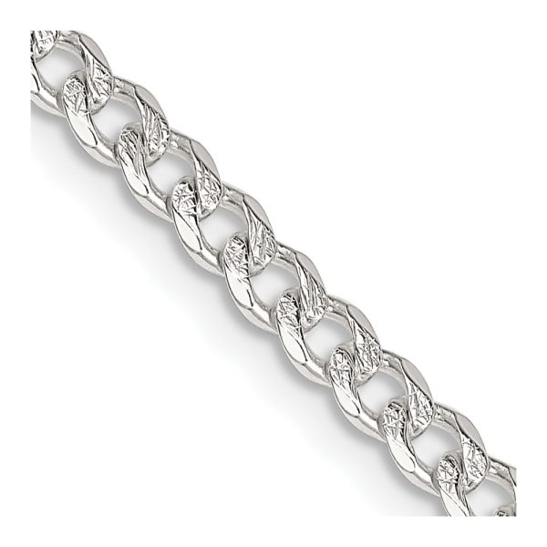 Sterling Silver 3.8mm Pav? Curb Chain