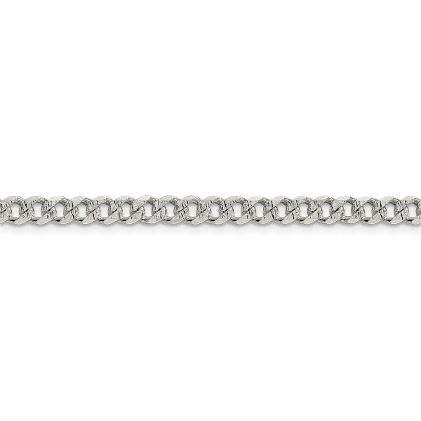 Sterling Silver 4.5mm Pave Curb Chain - Image 2