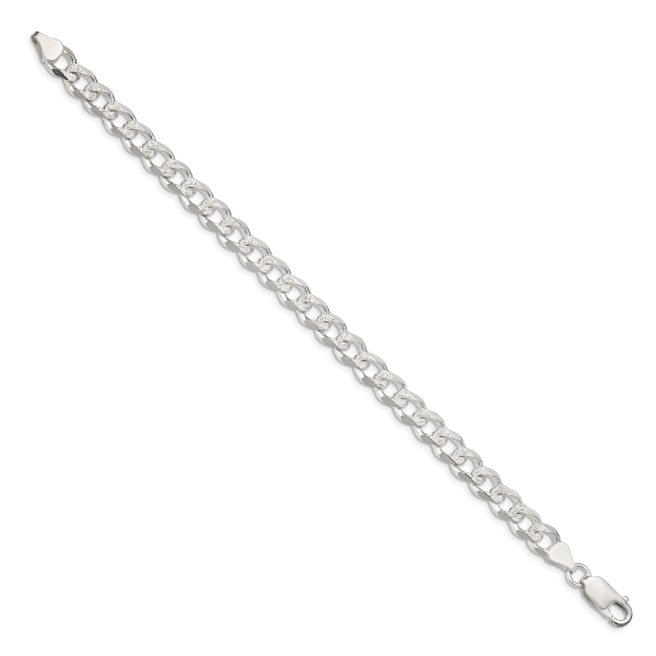 Sterling Silver 7.5mm Pave Curb Chain - Image 2