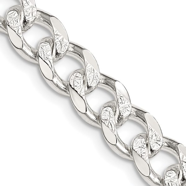 Sterling Silver 8.3mm Pav? Curb Chain