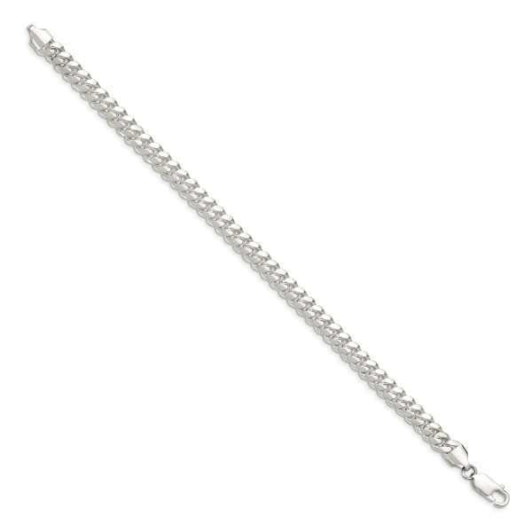 Sterling Silver 6.4mm Polished Domed Curb Chain - Image 2