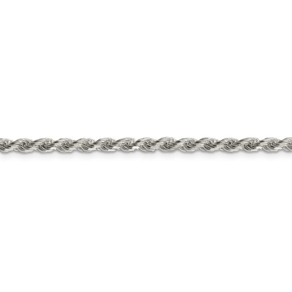 Sterling Silver 3.2mm Diamond-cut Rope Chain - Image 2