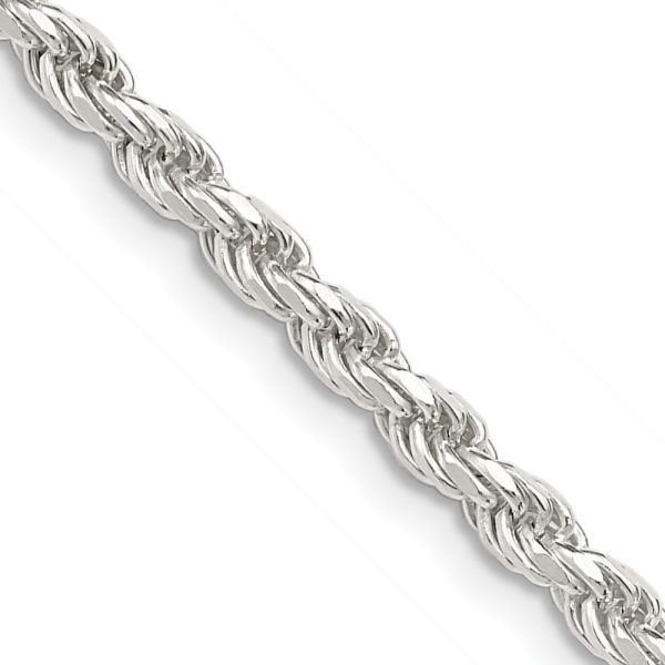 Sterling Silver 3.2mm Diamond-cut Rope Chain