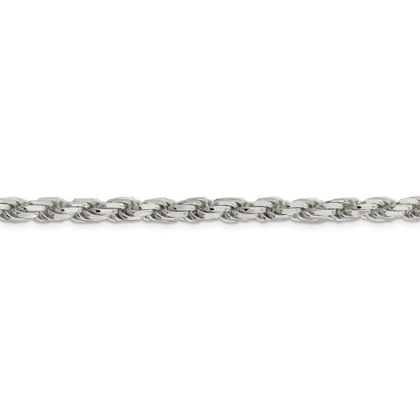 Sterling Silver 5.75mm Diamond-cut Rope Chain - Image 2