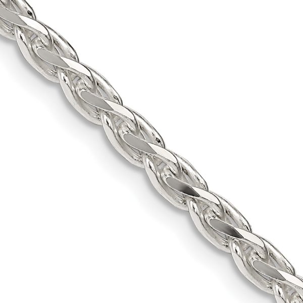 Sterling Silver 3.5mm Diamond-cut Spiga Chain