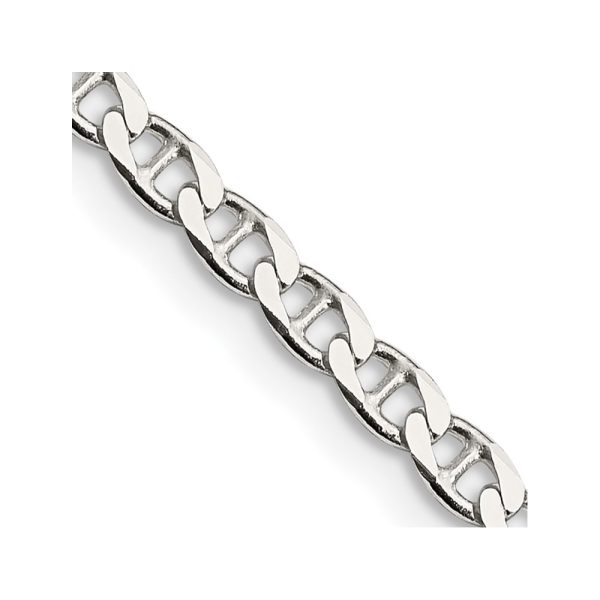 Sterling Silver 3.15mm D/C Flat Anchor Curb Chain