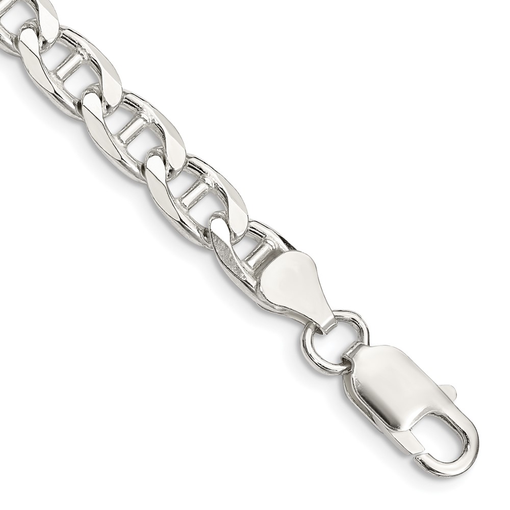 Sterling Silver 6.5mm D/C Flat Anchor Curb Chain