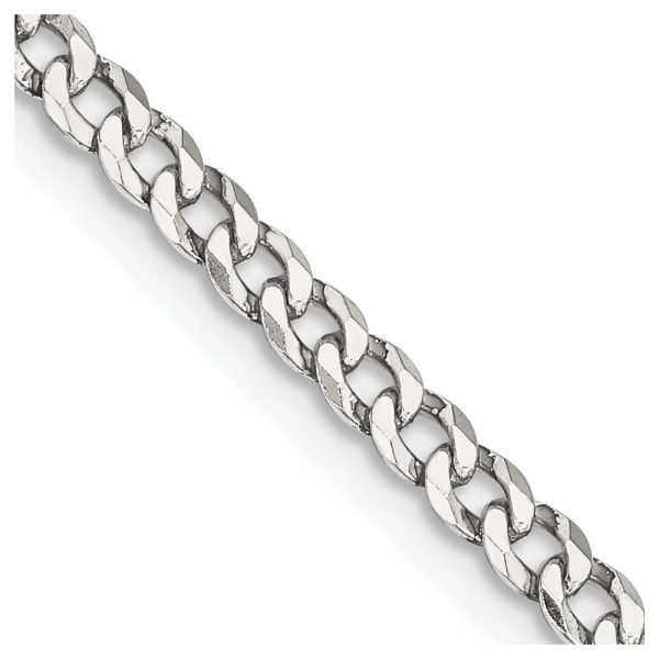 Sterling Silver 3.2mm Beveled Curb Chain