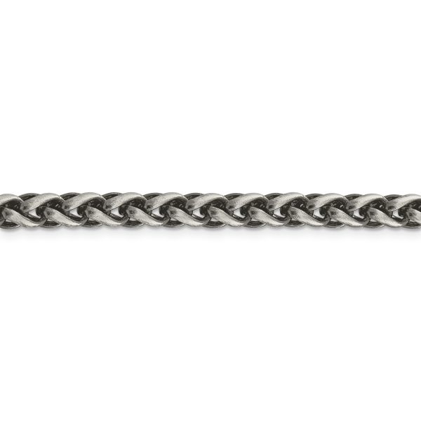 Sterling Silver Antiqued 6mm Round Spiga Chain - Image 2