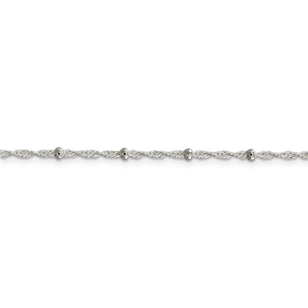 Sterling Silver 2.5mm Singapore w/ Beads Chain - Image 2