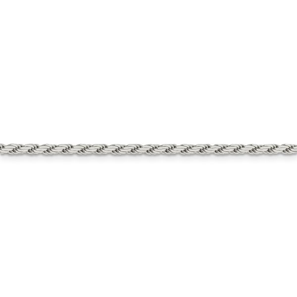 Sterling Silver 2.5mm Flat Rope Chain - Image 2