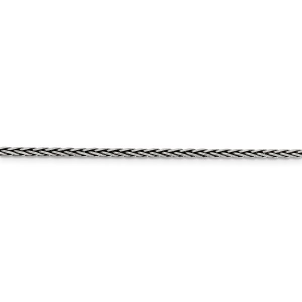 Sterling Silver Antiqued 2.2mm Solid Square Spiga Chain - Image 2