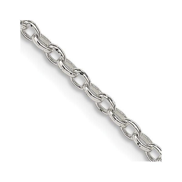 Sterling Silver 1.6mm Oval Fancy Rolo Chain w/2in ext.