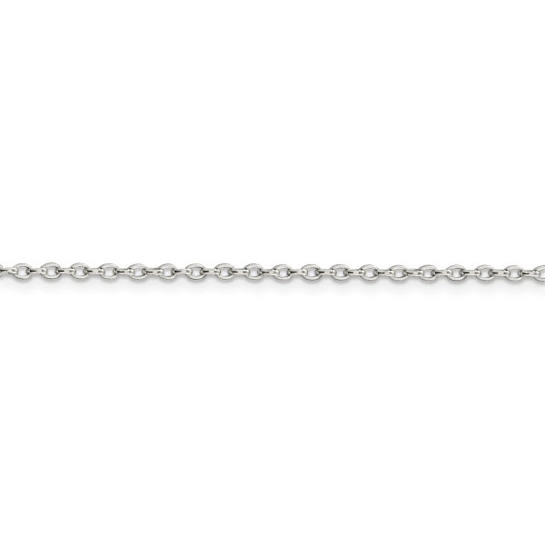 Sterling Silver 1.6mm Oval Fancy Rolo Chain - Image 2