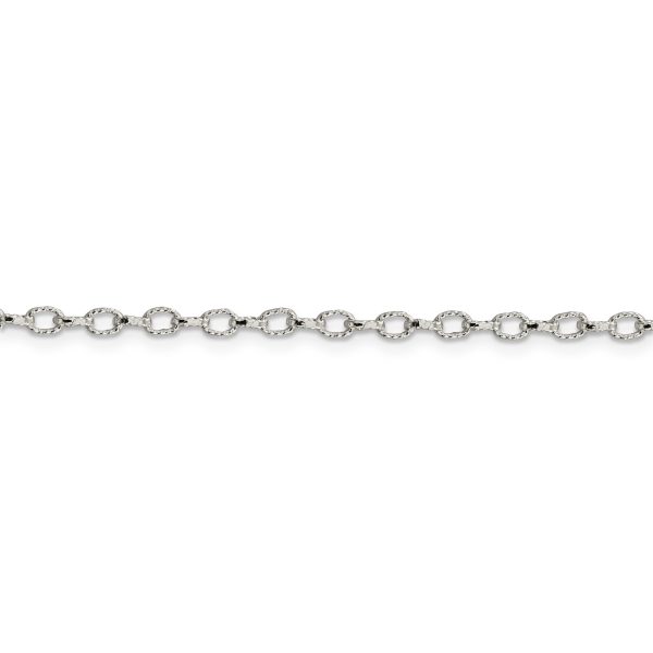 Sterling Silver 3mm Fancy Patterned Rolo Chain - Image 2