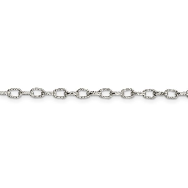 Sterling Silver 3.75mm Fancy Patterned Rolo Chain - Image 2