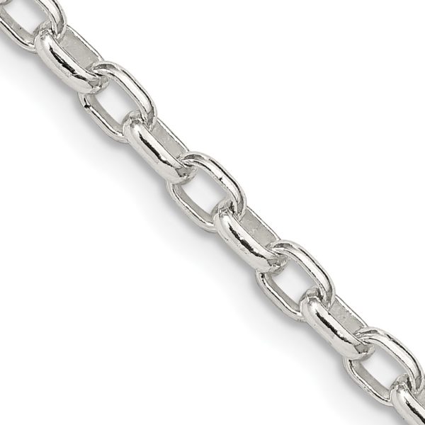 Sterling Silver 3.2mm Oval Fancy Rolo Chain