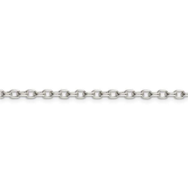 Sterling Silver 3.2mm Oval Fancy Rolo Chain - Image 2