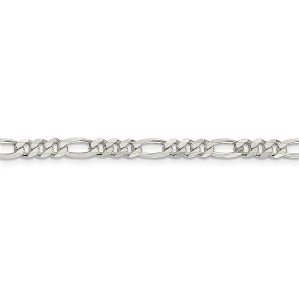 Sterling Silver 4.3mm Pav? Flat Figaro Chain - Image 2