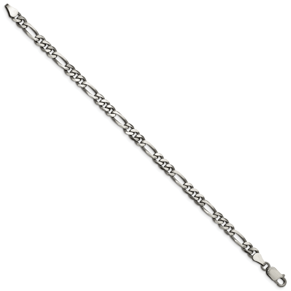 Sterling Silver Antiqued 5.5mm Figaro Chain - Image 2